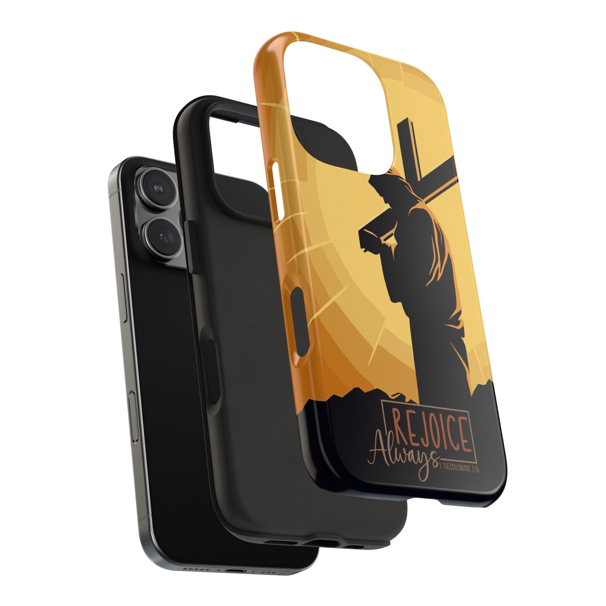 Christian Tough Phone Case, Inspirational Phone Cover, Religious Gifts, Faith-Based Accessory, Rejoice Always for iPhone and Samsung