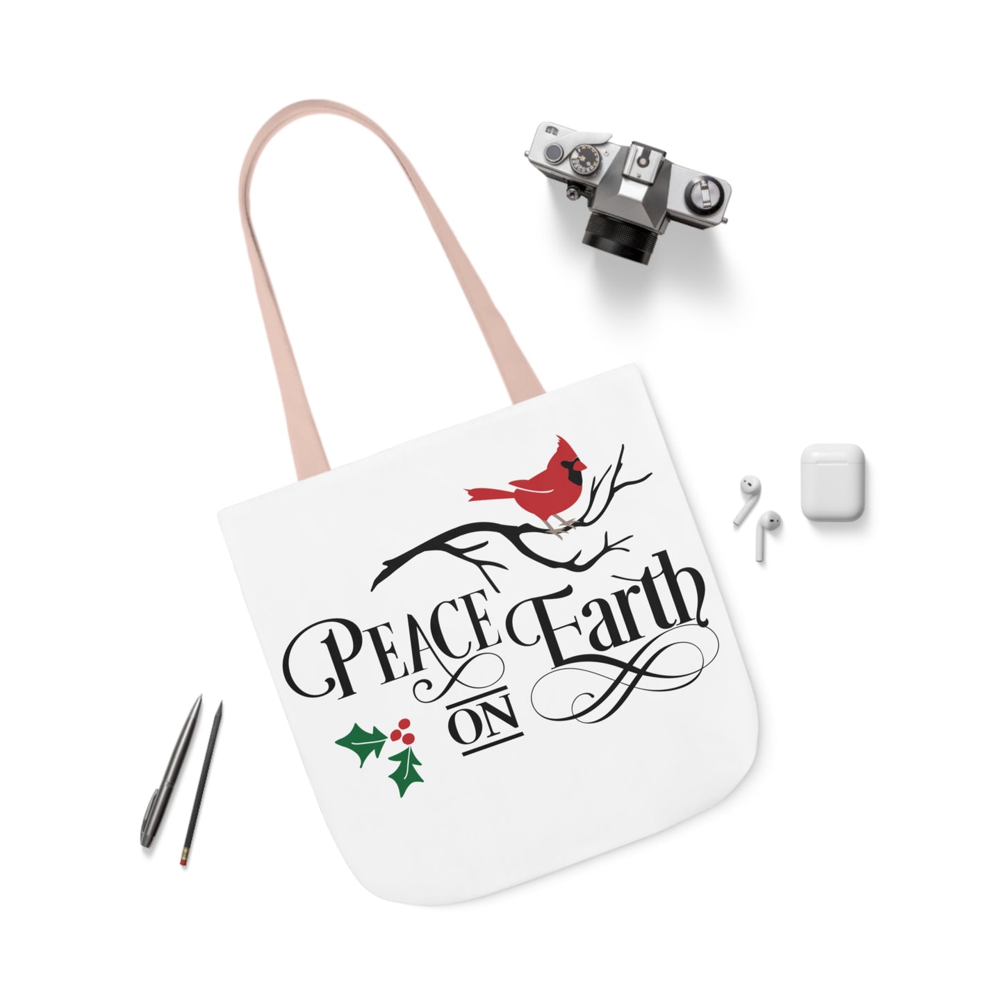 Peace On Earth Polyester Canvas Tote Bag