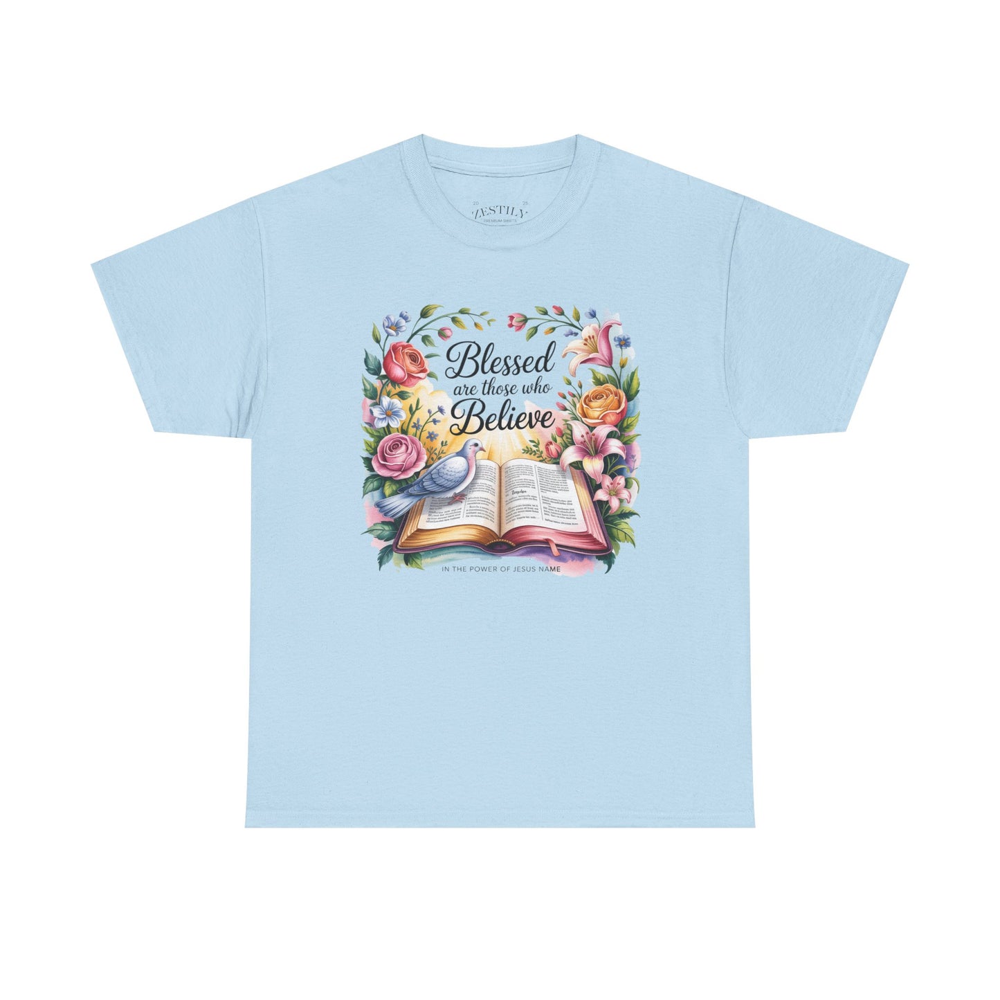 Blessed Heavy Cotton Tee | Inspirational Shirt for Believers, Faith-Based Gift, Christian Apparel, Uplifting T-Shirt