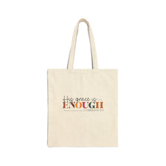 Inspirational Tote Bag - His Grace Is Enough, Eco-friendly Shopping Bag, Bible Verse Gift, Everyday Reusable Tote, Faith-based Accessory