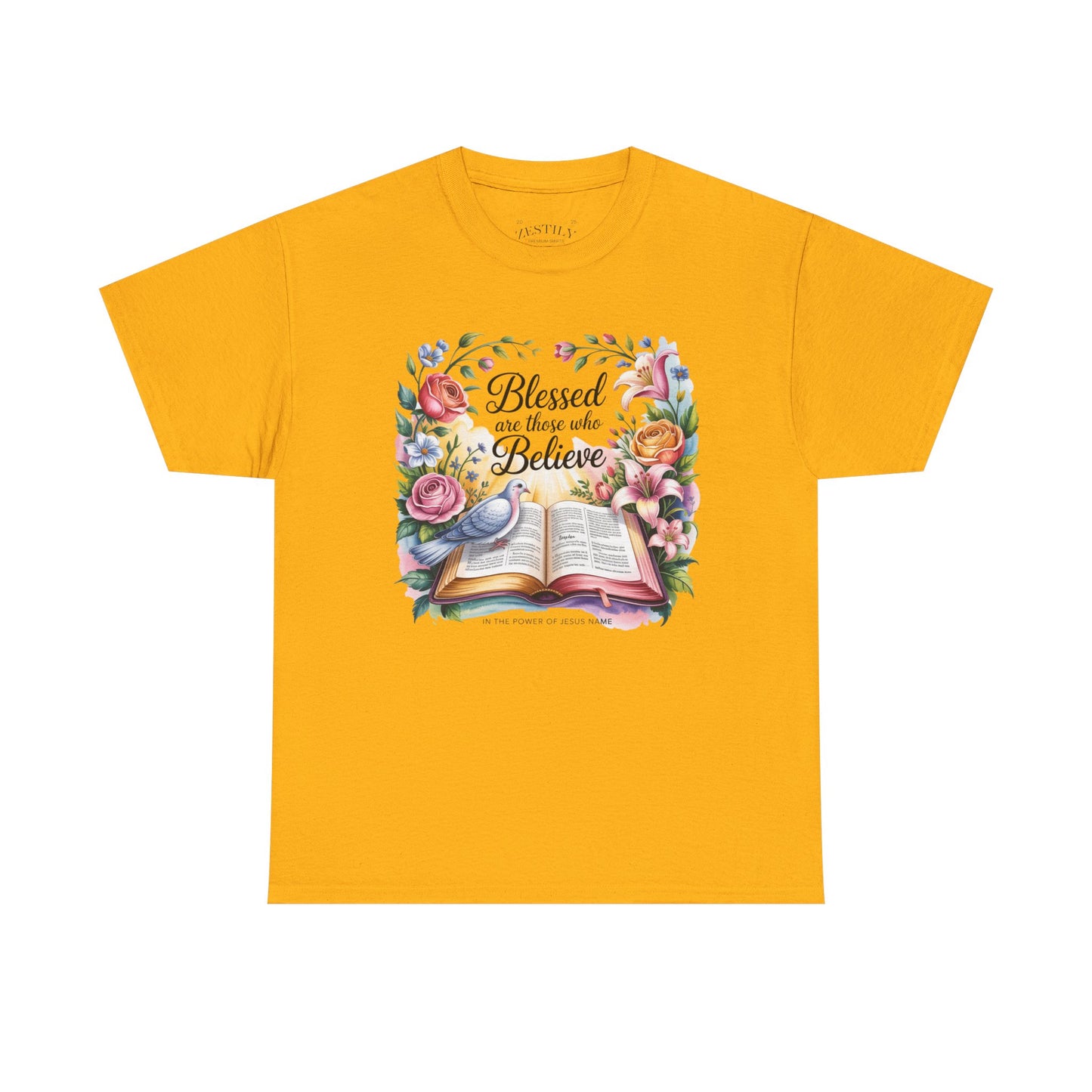 Blessed Heavy Cotton Tee | Inspirational Shirt for Believers, Faith-Based Gift, Christian Apparel, Uplifting T-Shirt