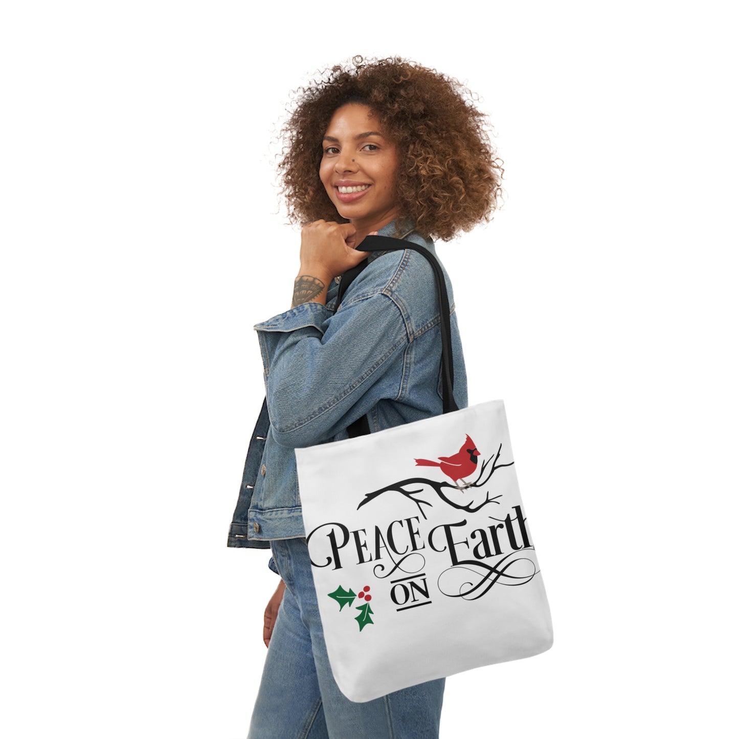 Peace On Earth Polyester Canvas Tote Bag