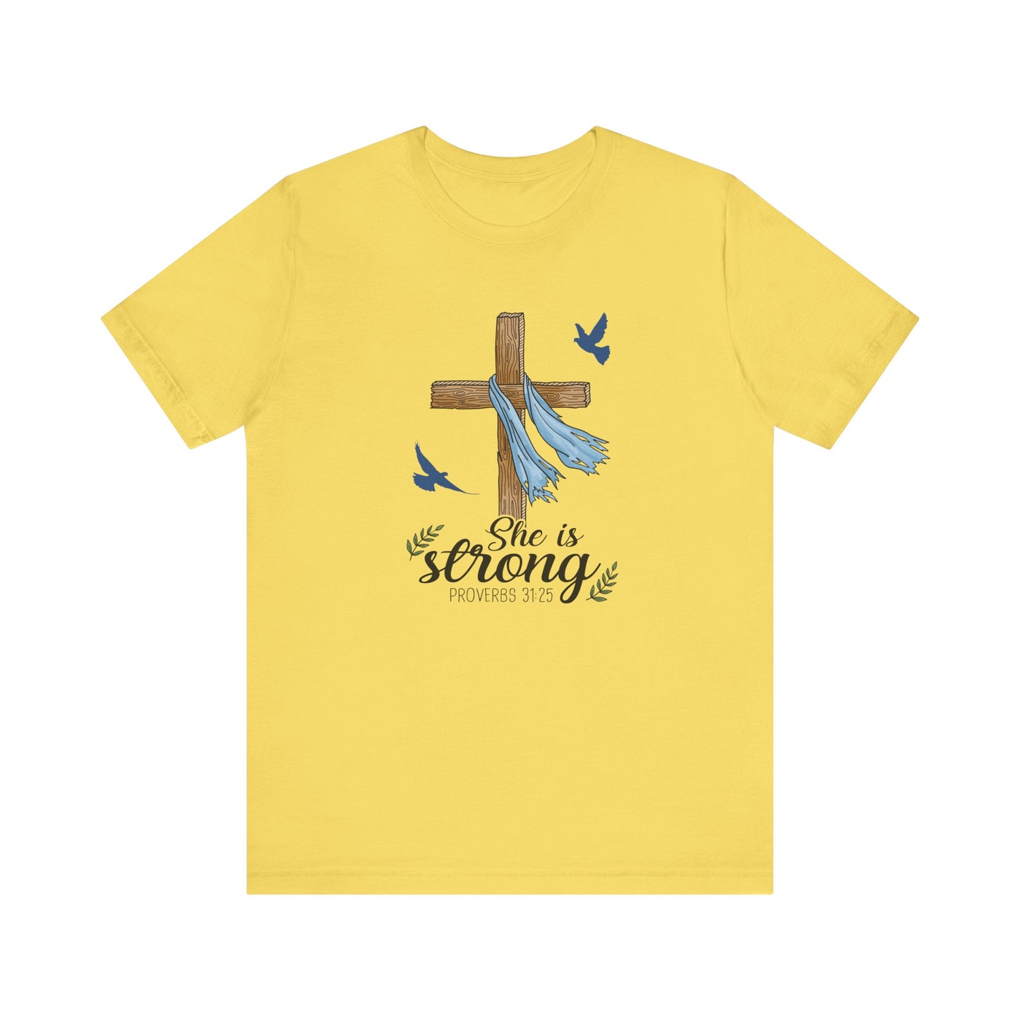 She Is Strong Cross Jersey Short Sleeve Tee