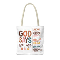 God Says You Are...Inspirational Carryall Tote Bag