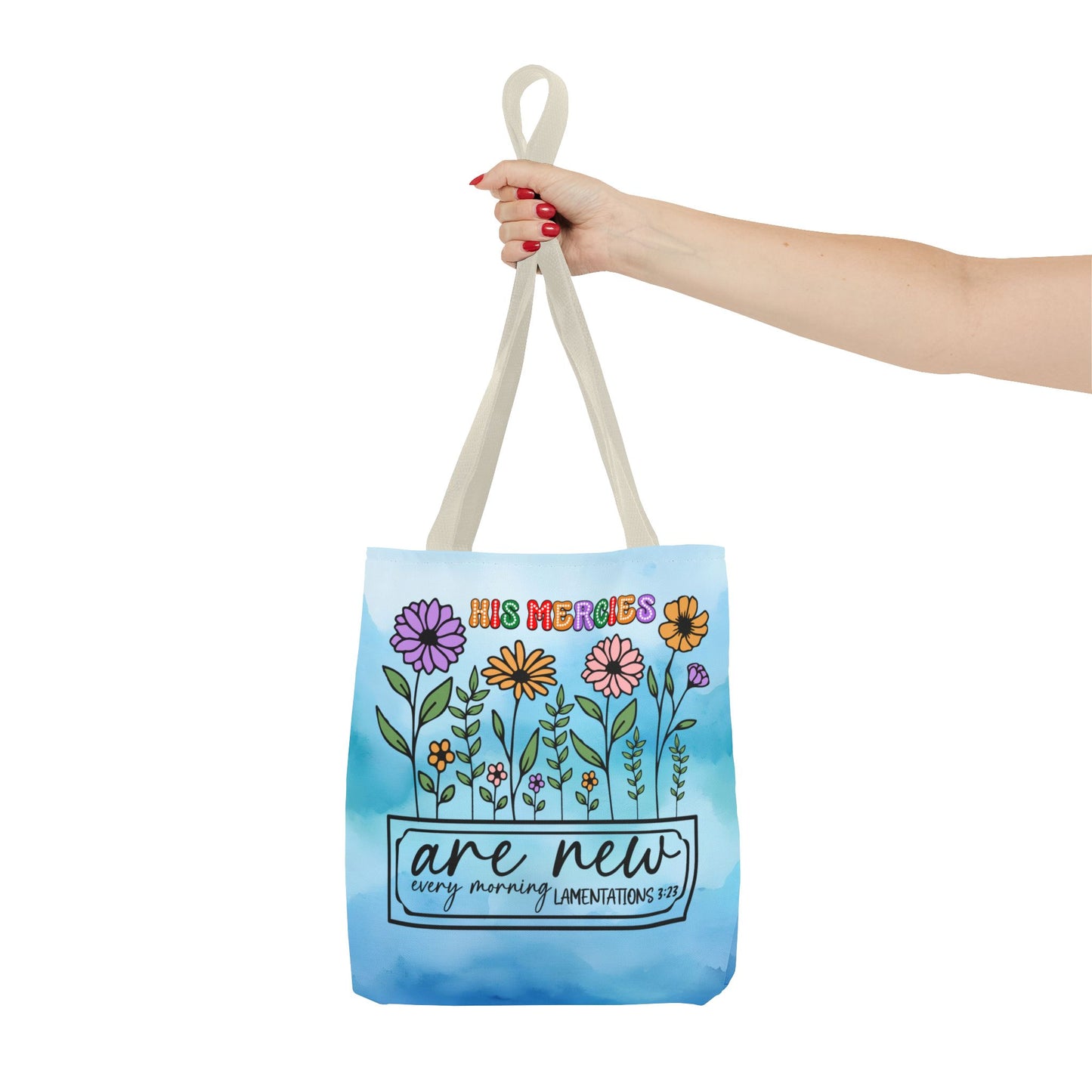Scripture Blue Tie Dye Tote Bag