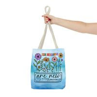 Scripture Blue Tie Dye Tote Bag