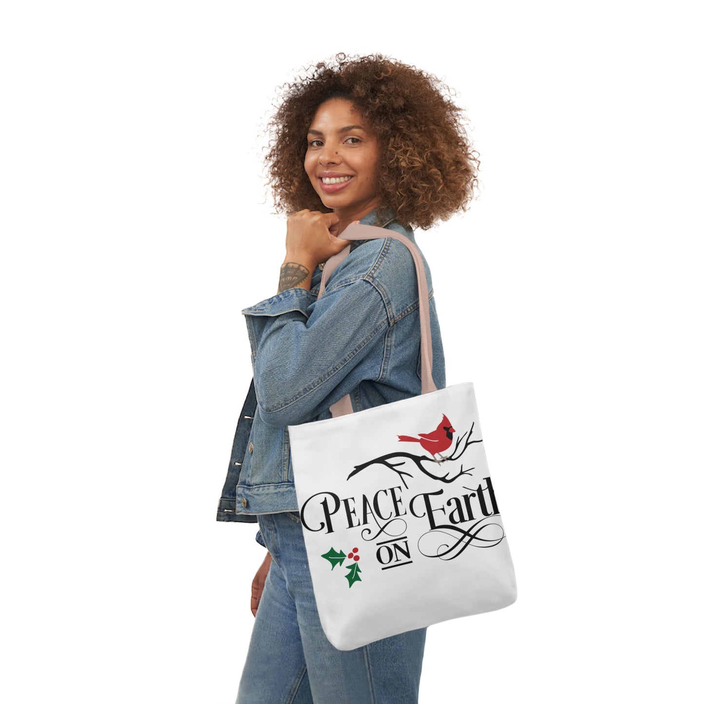 Peace On Earth Polyester Canvas Tote Bag