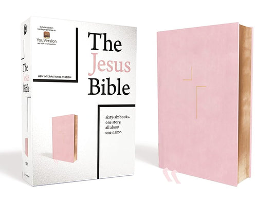 The Jesus Bible, NIV Edition, Leathersoft over Board, Pink, Comfort Print cover image