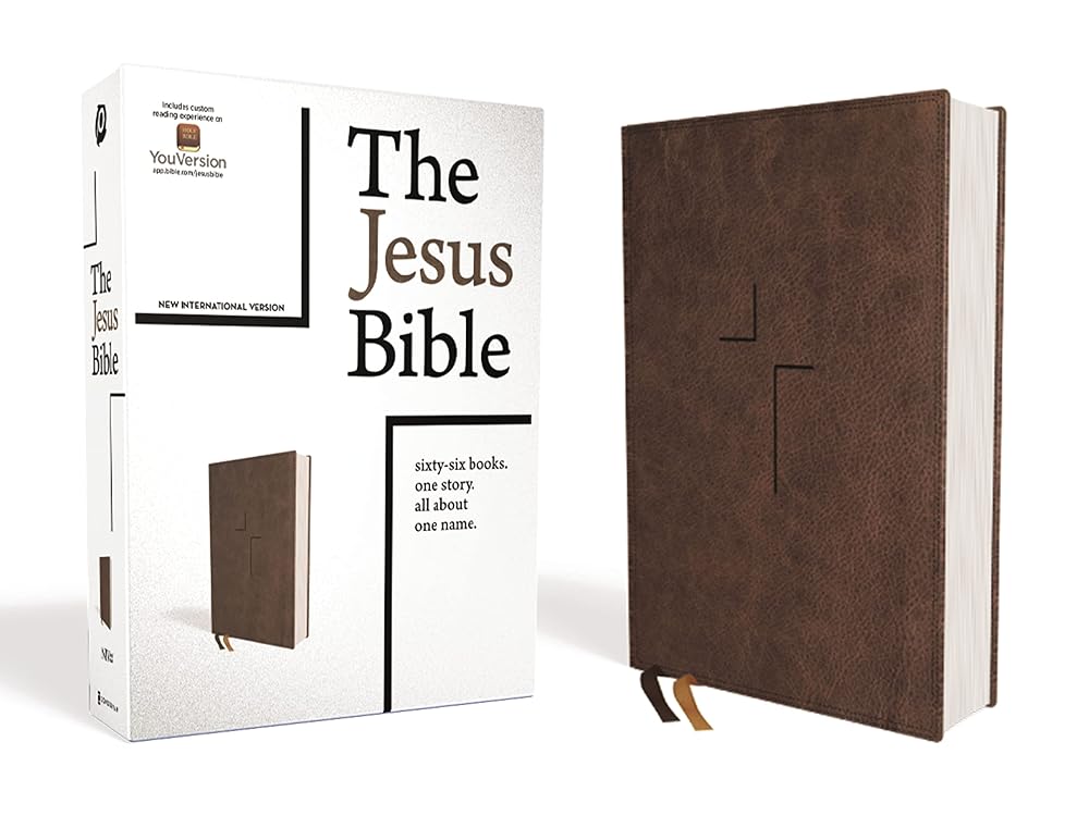 The Jesus Bible, NIV Edition, Leathersoft, Brown, Comfort Print cover image