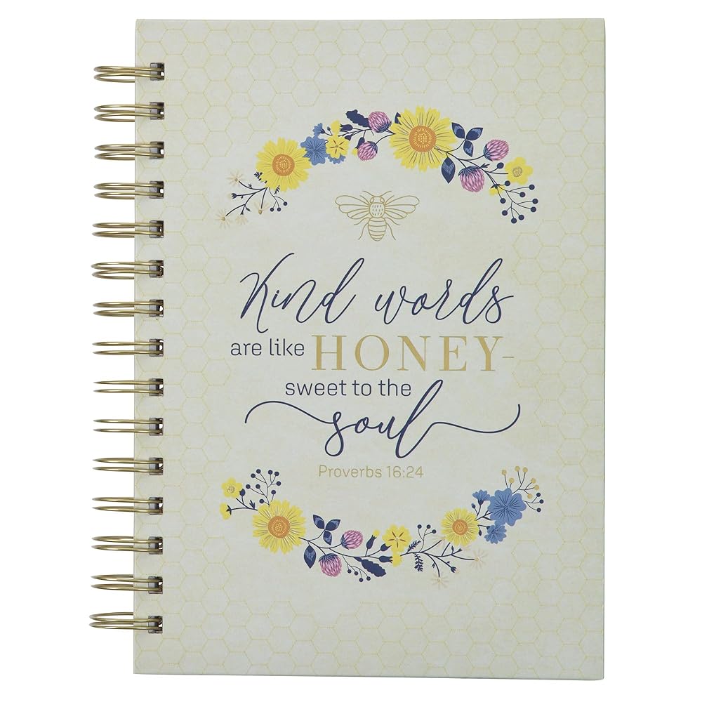 Christian Art Gifts Navy Blue Journal w/Scripture Kind Words Large Bible Verse Notebook, 192 Ruled Pages, Prov. 16:24 Bible Verse cover image