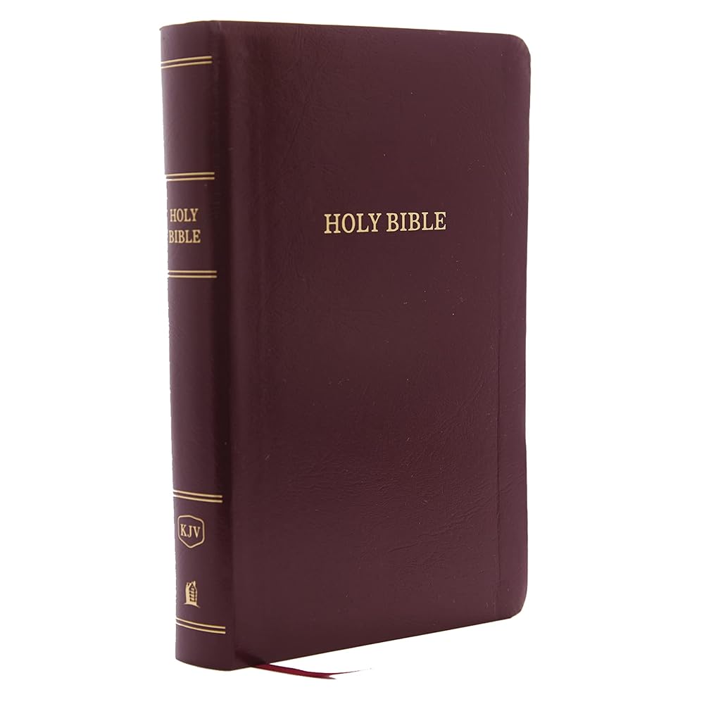 KJV Holy Bible: Personal Size Giant Print with 43,000 Cross References, Burgundy Leather-Look, Red Letter, Comfort Print: King James Version cover image