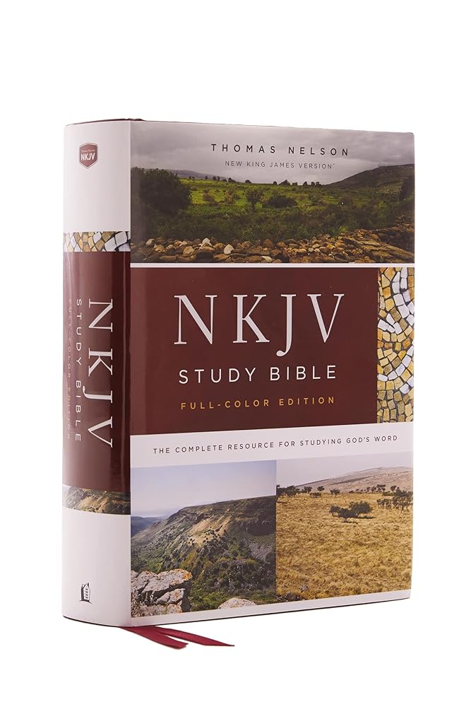 NKJV Study Bible, Hardcover, Burgundy, Full-Color, Comfort Print: The Complete Resource for Studying God’s Word cover image