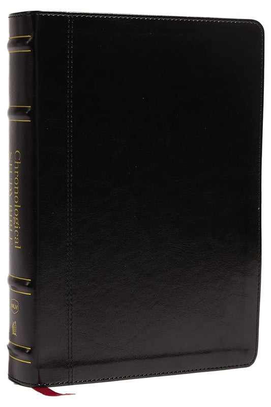 NKJV, Chronological Study Bible, Leathersoft, Black, Comfort Print: Holy Bible, New King James Version cover image