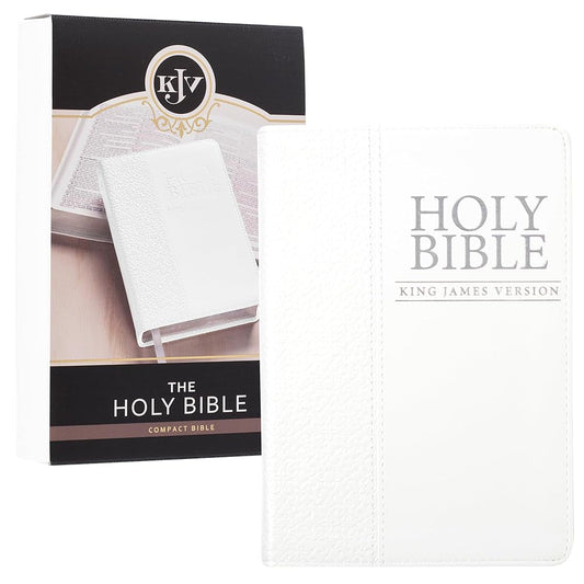 KJV Holy Bible, Compact Faux Leather Red Letter Edition - Ribbon Marker, King James Version, White (KJV Compact Editions) cover image