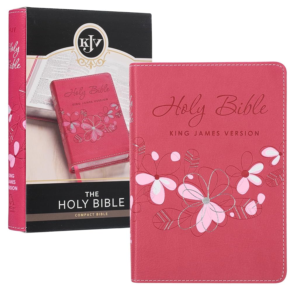 KJV Holy Bible, Compact Faux Leather Red Letter Edition - Ribbon Marker, King James Version, Pink (KJV Compact Editions) cover image