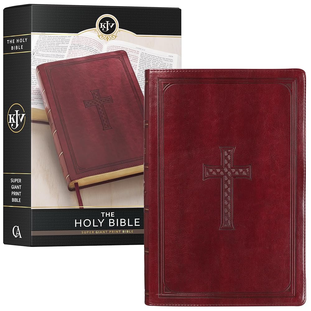 KJV Holy Bible, Super Giant Print Faux Leather Red Letter Edition - Thumb Index & Ribbon Marker, King James Version, Burgundy (KJV Super Giant Print Editions) cover image