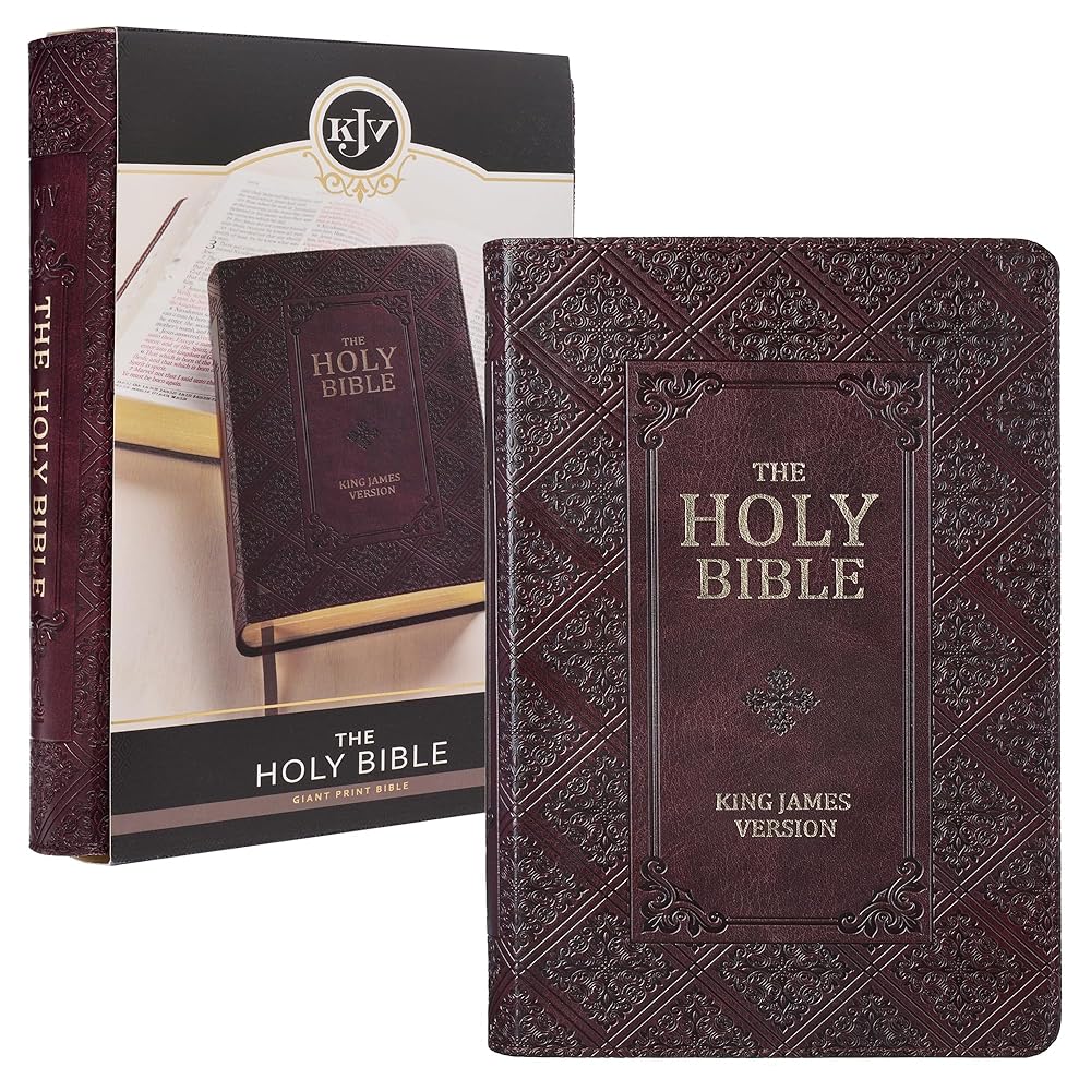 KJV Holy Bible, Giant Print Standard Size Faux Leather Red Letter Edition - Thumb Index & Ribbon Marker, King James Version, Dark Brown (KJV Standard GP Editions) cover image