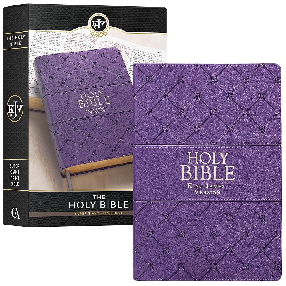 KJV Holy Bible, Super Giant Print Faux Leather Red Letter Edition - Ribbon Marker, King James Version, Purple (KJV Super Giant Print Editions) cover image