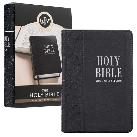 KJV Holy Bible, Compact Large Print Faux Leather Red Letter Edition - Ribbon Marker, King James Version, Black (KJV Compact LP Editions) cover image