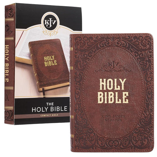 KJV Holy Bible, Compact Faux Leather Red Letter Edition - Ribbon Marker, King James Version, Chestnut Brown (KJV Compact Editions) cover image