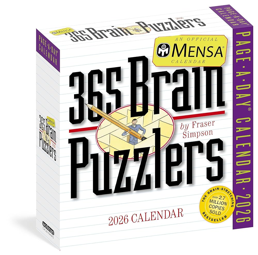 Mensa 365 Brain Puzzlers Page-A-Day® Calendar 2026: Word Puzzles, Logic Challenges, Number Problems, and More cover image