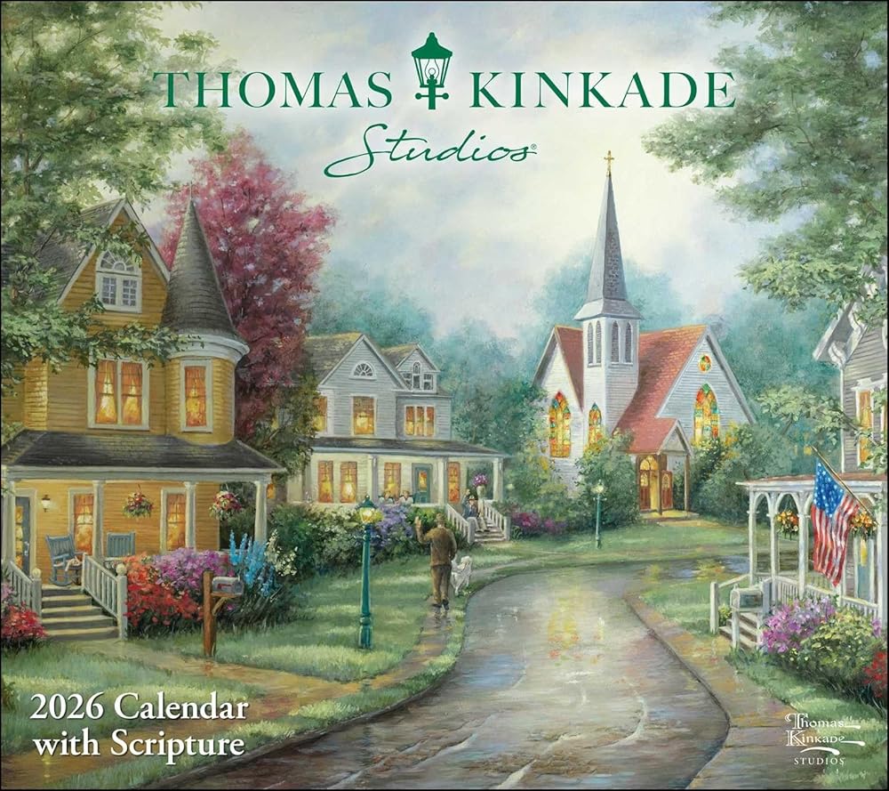 Thomas Kinkade Studios 2026 Deluxe Wall Calendar with Scripture cover image