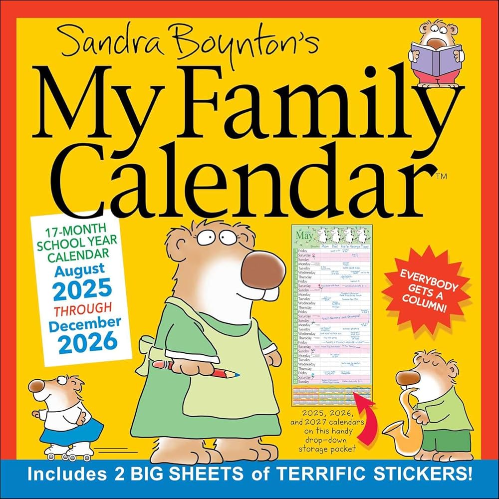 Sandra Boynton's 17-Month 2025-2026 My Family Wall Calendar cover image