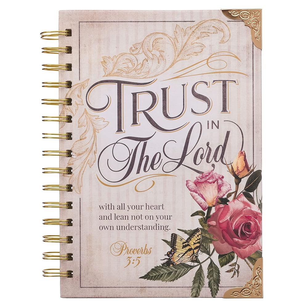 Christian Art Gifts Journal w/Scripture for Women Trust In The Lord Butterfly Proverbs 3:4 Bible Verse Burgundy 192 Ruled Pages, Large Hardcover Notebook, Wire Bound cover image