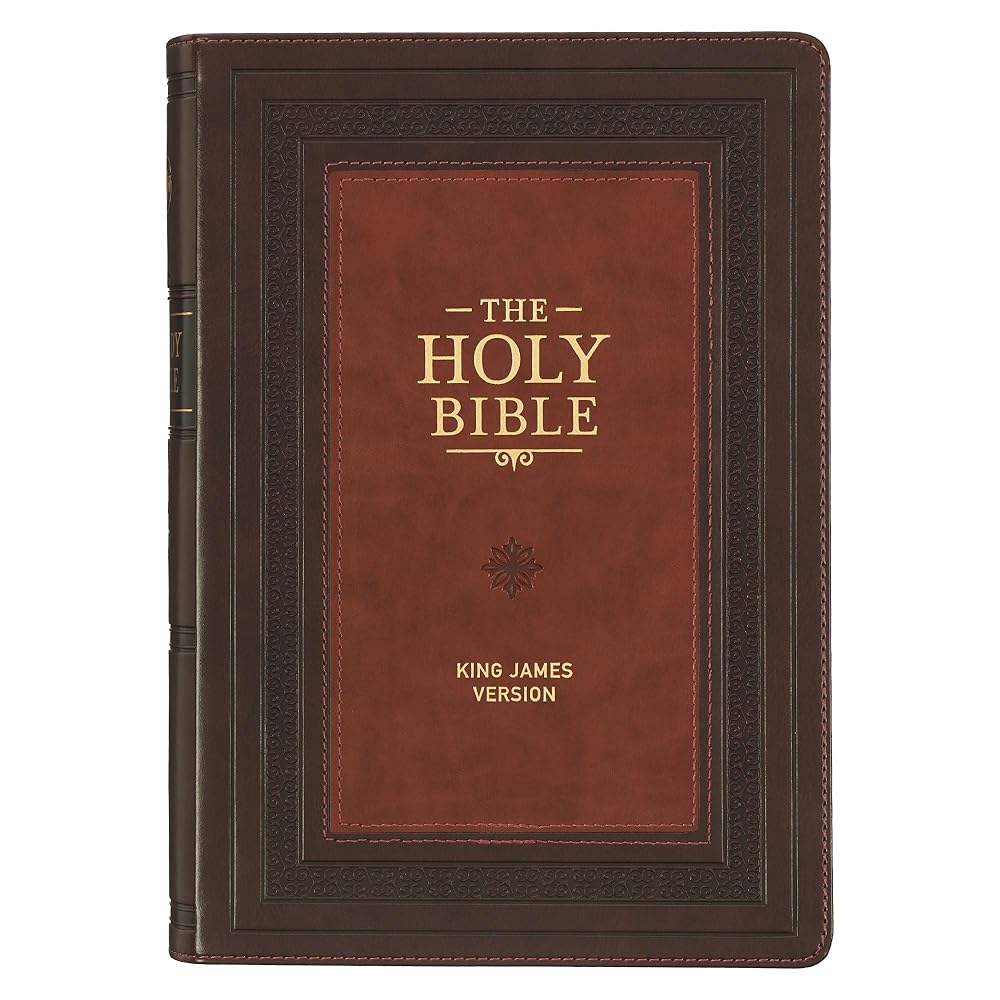 KJV Study Bible, Large Print King James Version Holy Bible, Thumb Tabs, Ribbons, Faux Leather Burgundy/Toffee Debossed (KJV Study Editions LP) cover image