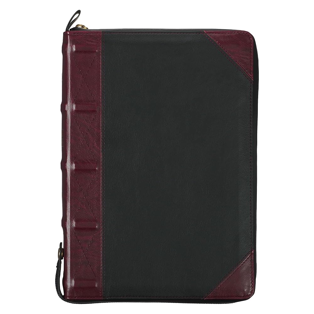 KJV Study Bible, Standard King James Version Holy Bible, Thumb Tabs, Ribbons, Faux Leather, Burgundy/Black Debossed Zipper Closure (KJV Standard Study Editions) cover image