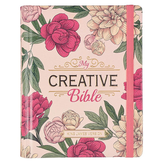 KJV Holy Bible, My Creative Bible, Faux Leather Hardcover - Ribbon Marker, King James Version, Pink Printed Floral (KJV Creative Editions) cover image