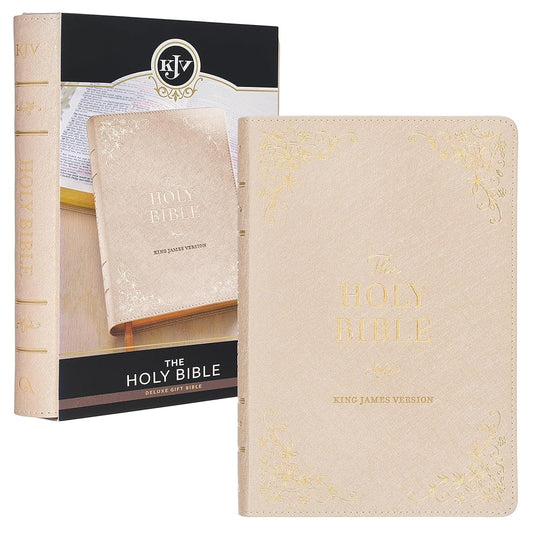 KJV Holy Bible, Standard Size Faux Leather Red Letter Edition Thumb Index, Ribbon Marker, King James Version, Pearlescent Taupe (KJV Deluxe Gift Editions) cover image