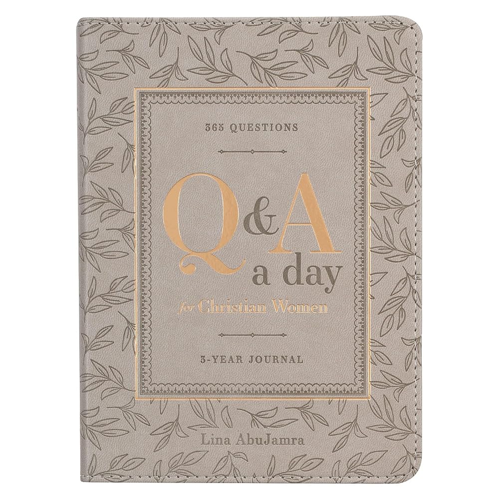 Q&A a Day: Three Year Prompted Journal for Christian Women 365 Questions, Faux Leather, Taupe cover image