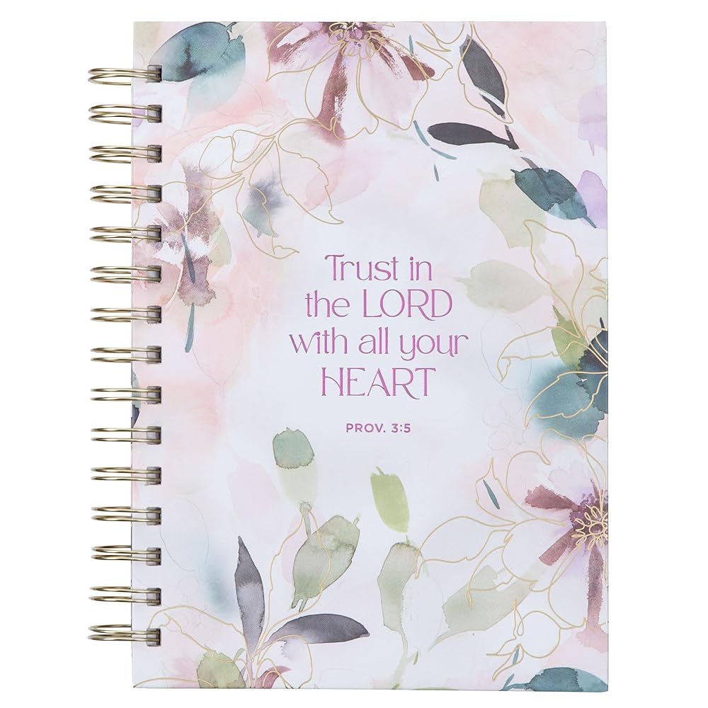 Christian Art Gifts Purple Journal w/Scripture Floral Trust in the Lord Large Bible Verse Notebook, 192 Ruled Pages, Prov. 3:5 Bible Verse cover image