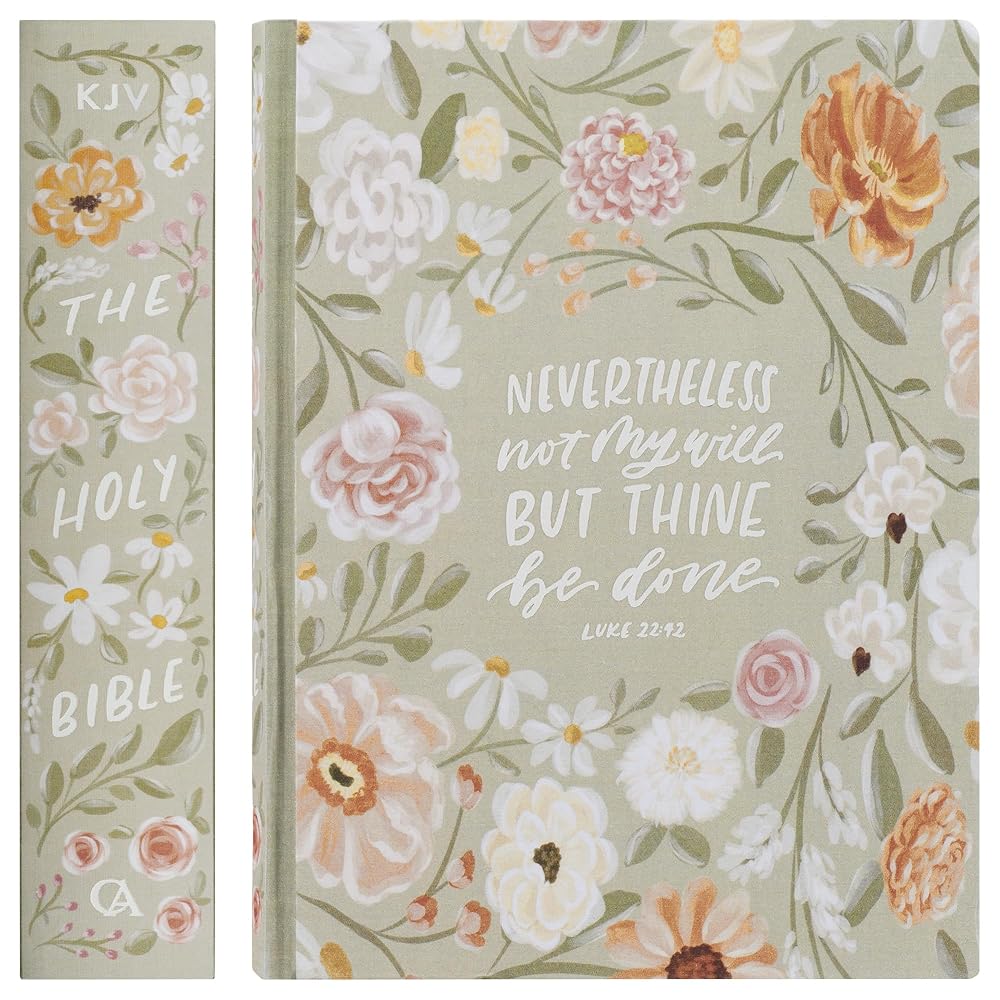 KJV Note-taking Bible, Large Print Special Edition, Journal Space, Reading Plan, Maps, Concordance, King James Version Holy Bible, Amelia Sage Floral, 10.8 pt. (KJV Note-taking Loveall Edition) cover image
