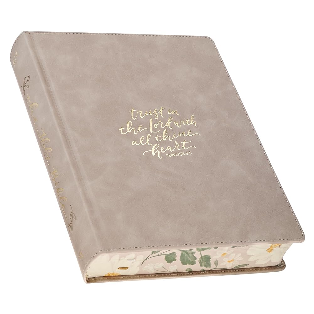 KJV Holy Bible, Large Print Note-taking Bible, Vegan Leather Hardcover - King James Version. Pink Trust in the Lord Prov 3:5 cover image
