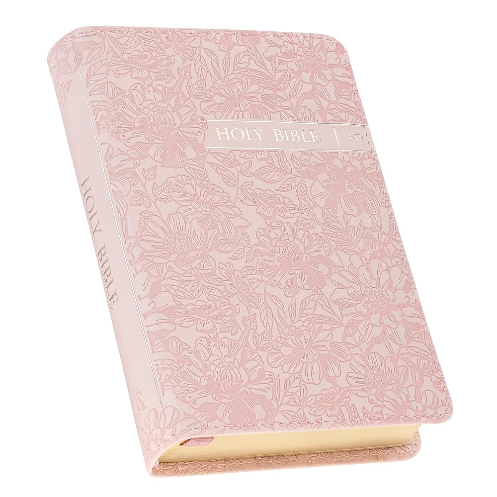 KJV Holy Bible, Mini Pocket Size, Red Letter Edition, Reading Plan, Thematic Verse Finder, Ribbon Bookmark, King James Version, Vegan Leather, Pink, 5.6" x 3.9" (KJV Pocket Editions) cover image