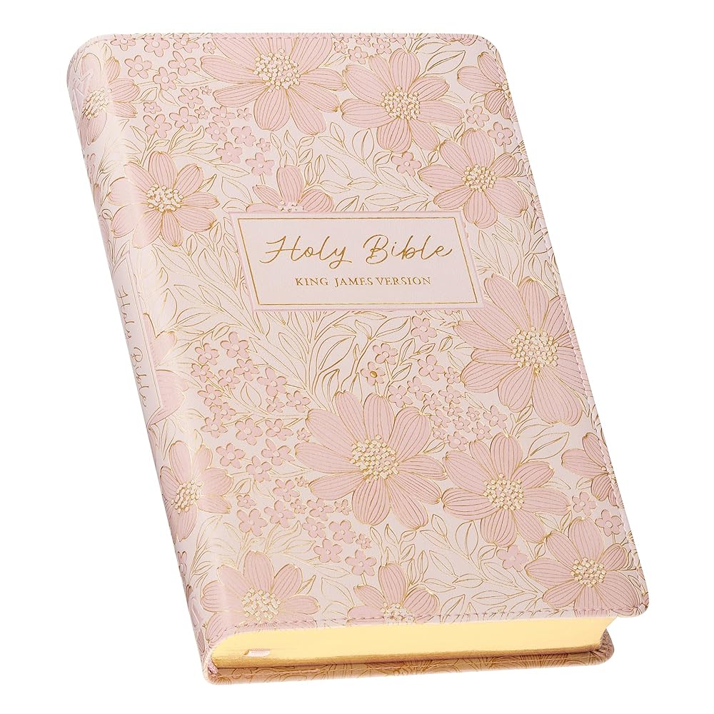 KJV Holy Bible, Deluxe Gift Bible with Thumb Tabs, Ribbon Marker, King James Version, Faux Leather, Pink cover image