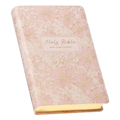 KJV Holy Bible, Deluxe Gift Bible with Thumb Tabs, Ribbon Marker, King James Version, Faux Leather, Pink cover image