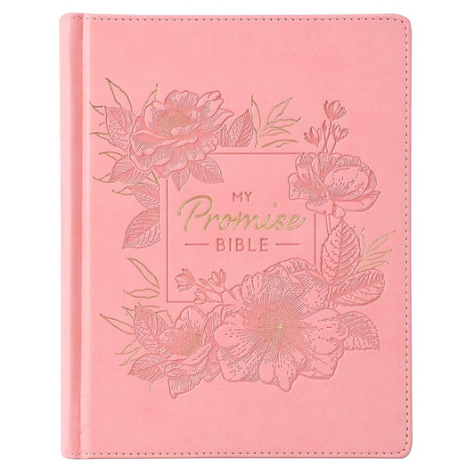 KJV Holy Bible, My Promise Bible, Faux Leather Hardcover w/Bible Tabs, Coloring Stickers, Ribbon Markers, King James Version, Pink (KJV Promise Editions) cover image