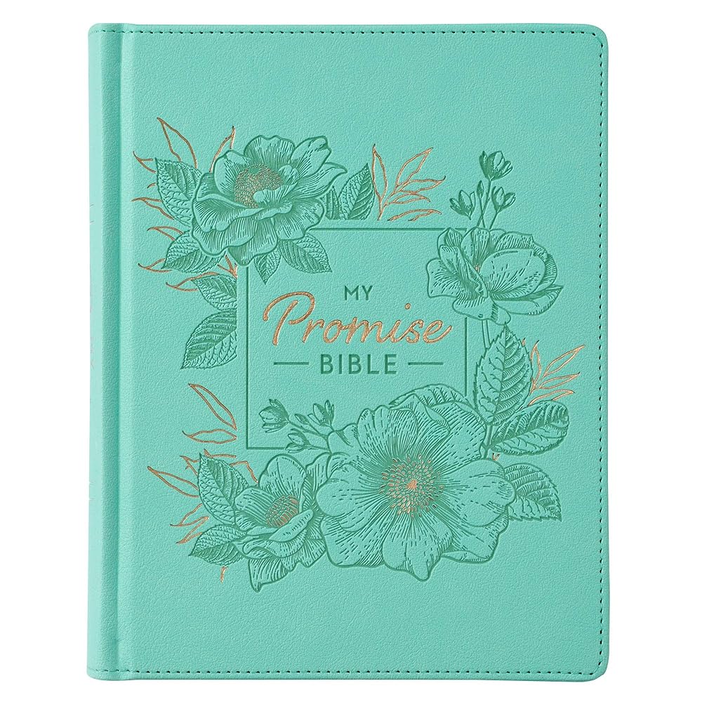 KJV Holy Bible, My Promise Bible, Faux Leather Hardcover w/Bible Tabs, Coloring Stickers, Ribbon Markers, King James Version, Teal (KJV Promise Editions) cover image