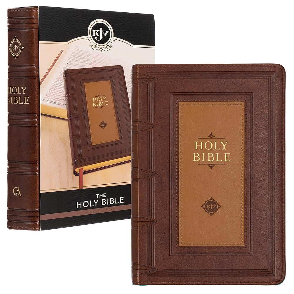 KJV Holy Bible, Giant Print Standard Size Faux Leather Red Letter Edition - Thumb Index & Ribbon Marker, King James Version, Saddle Tan/Butterscotch (KJV Standard GP Editions) cover image