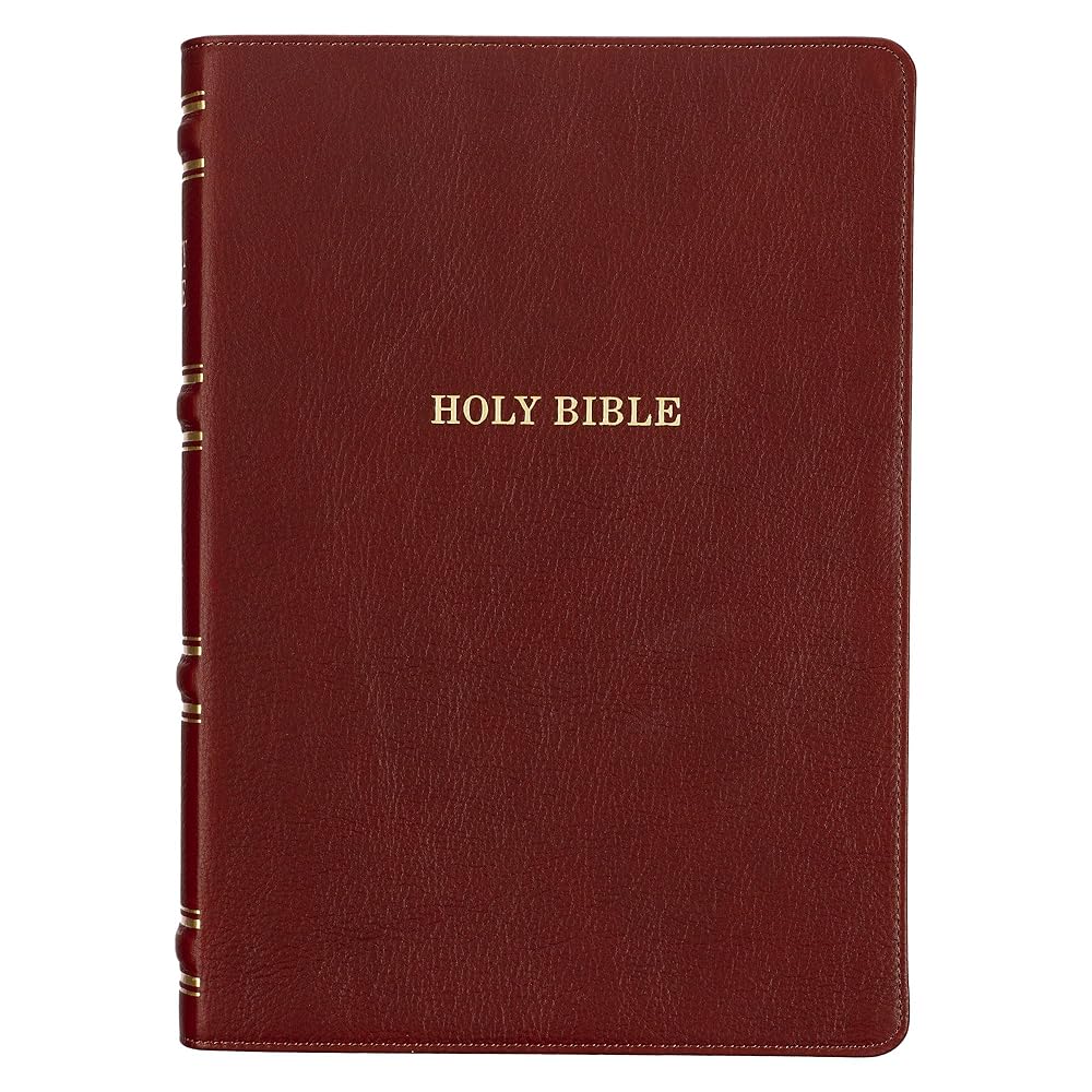 KJV Study Bible, Standard Print Premium Full Grain Leather - Thumb Index, King James Version Holy Bible, Saddle Tan (KJV Standard Study Editions) cover image