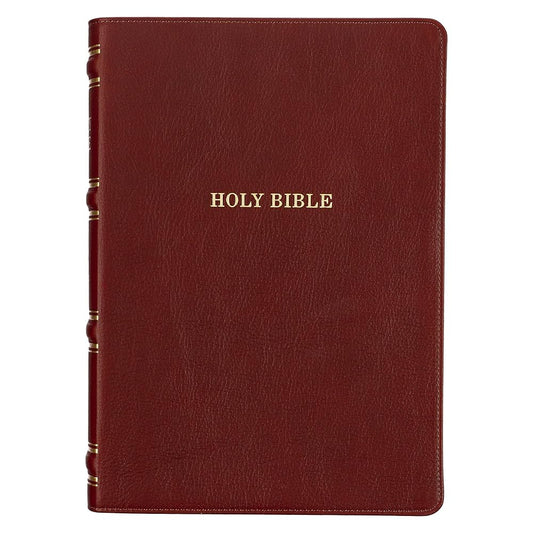 KJV Study Bible, Standard Print Premium Full Grain Leather - Thumb Index, King James Version Holy Bible, Saddle Tan (KJV Standard Study Editions) cover image