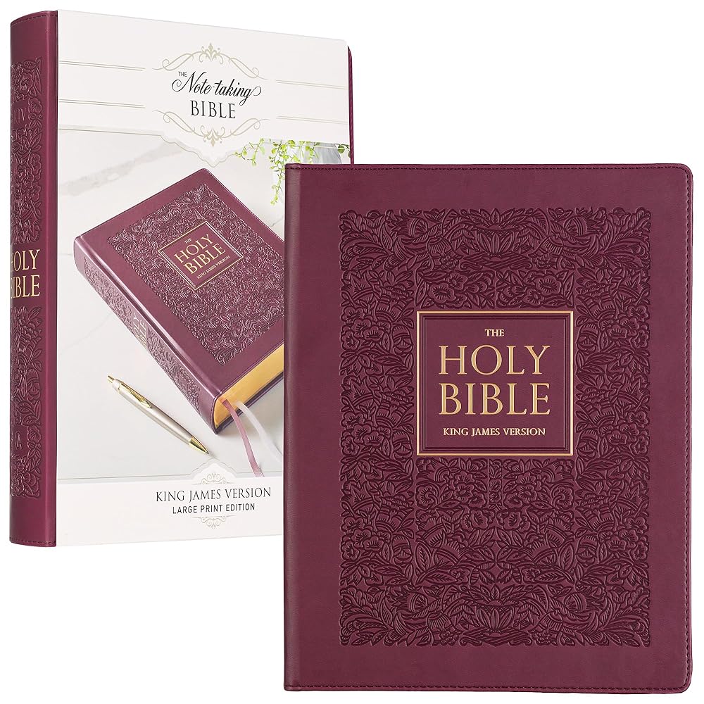 KJV Holy Bible, Large Print Note-taking Bible, Faux Leather Hardcover King James Version, Plum (KJV Note-taking Editions) cover image