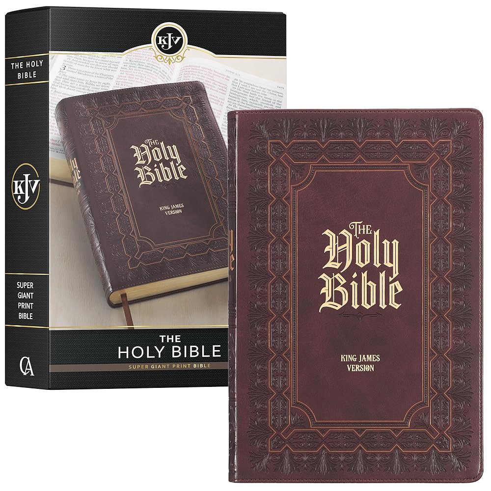 KJV Holy Bible, Super Giant Print Faux Leather Red Letter Edition - Ribbon Marker, King James Version, Burgundy (KJV Super Giant Print Editions) cover image