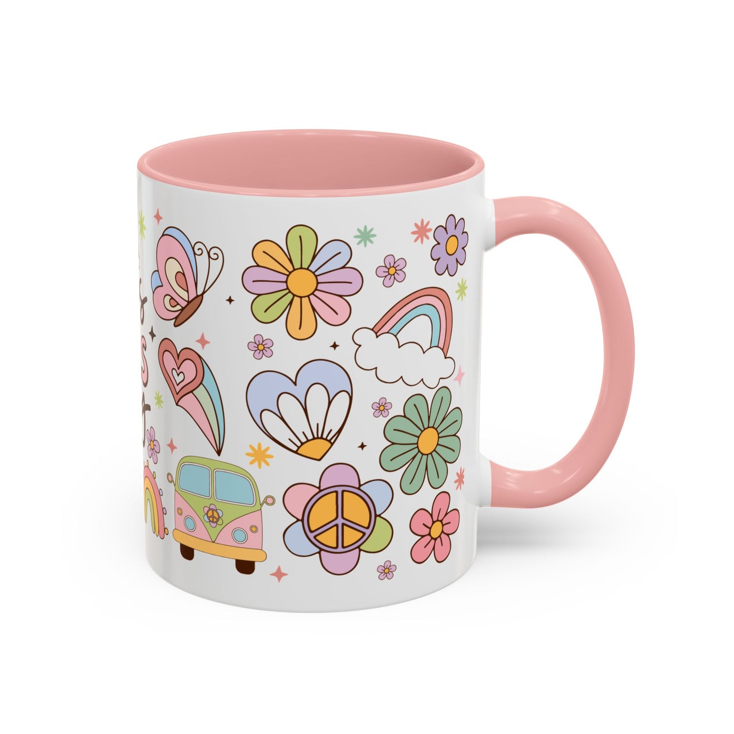 Jesus Fills My Cup Pink & White Accent Coffee Mug