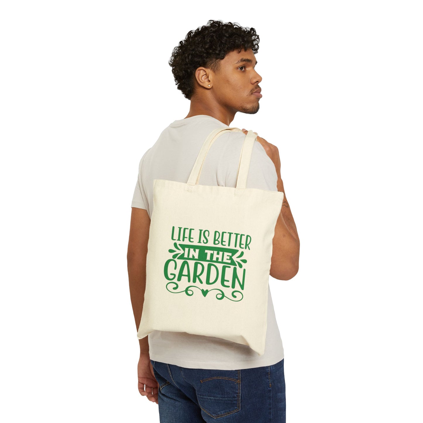 Life Is Better In The Garden Cotton Canvas Tote Bag