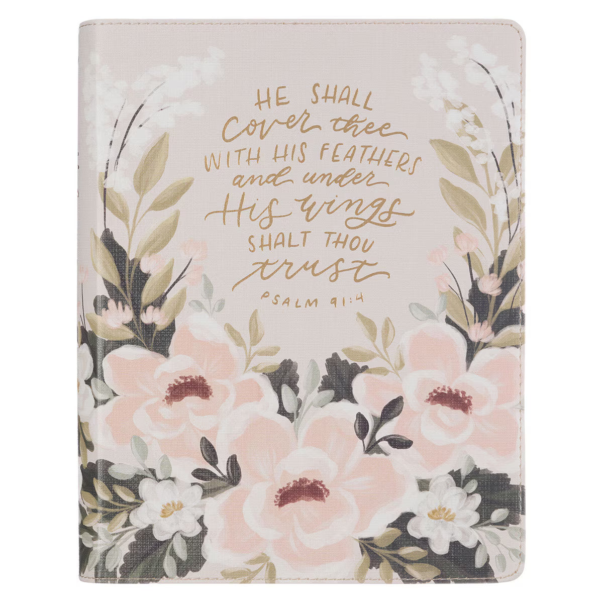 KJV Holy Bible, Note-taking Bible, Vegan Leather - King James Version, Cream Floral Printed