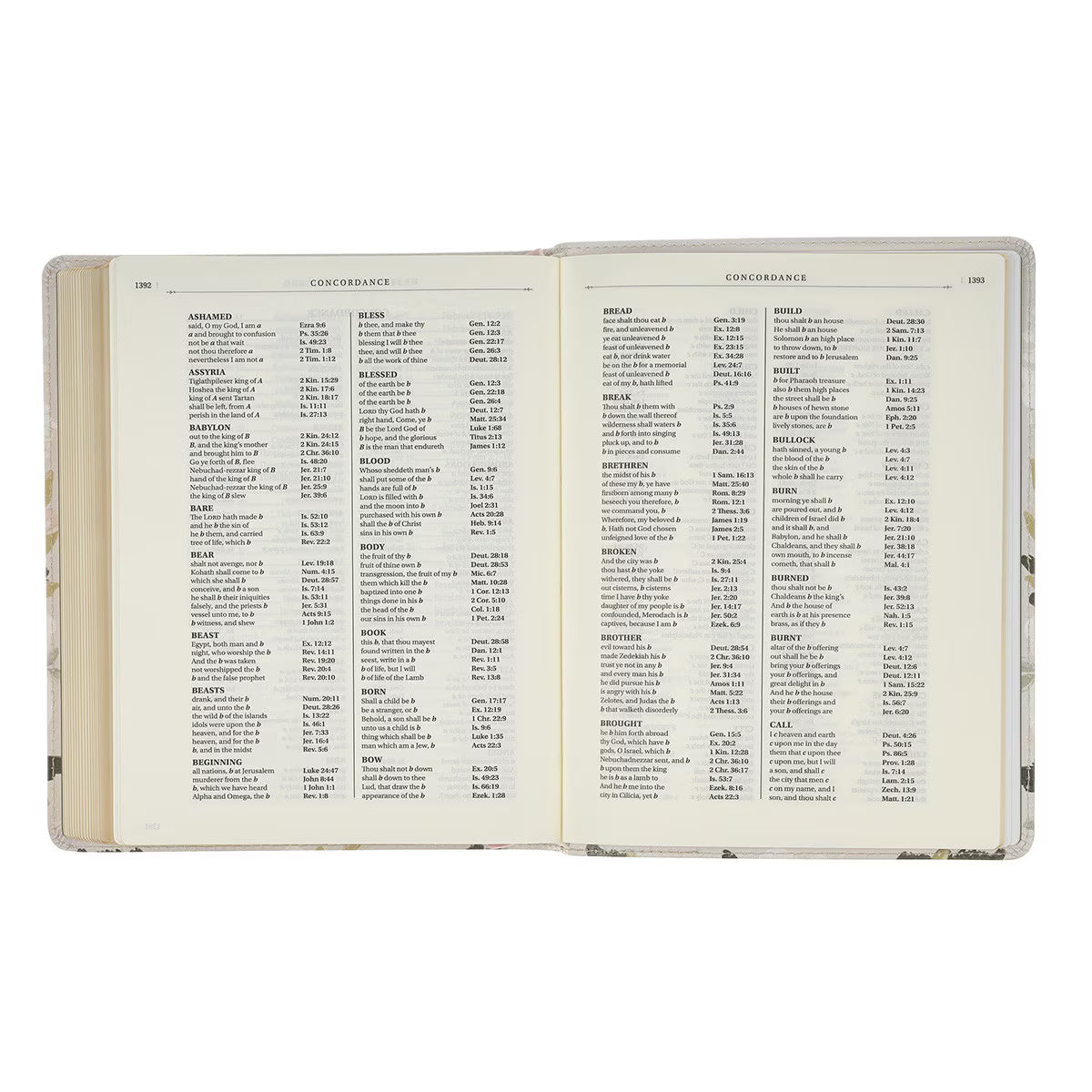 KJV Holy Bible, Note-taking Bible, Vegan Leather - King James Version, Cream Floral Printed